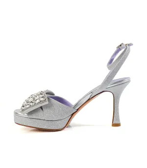 5010 Velour Sandals Silver