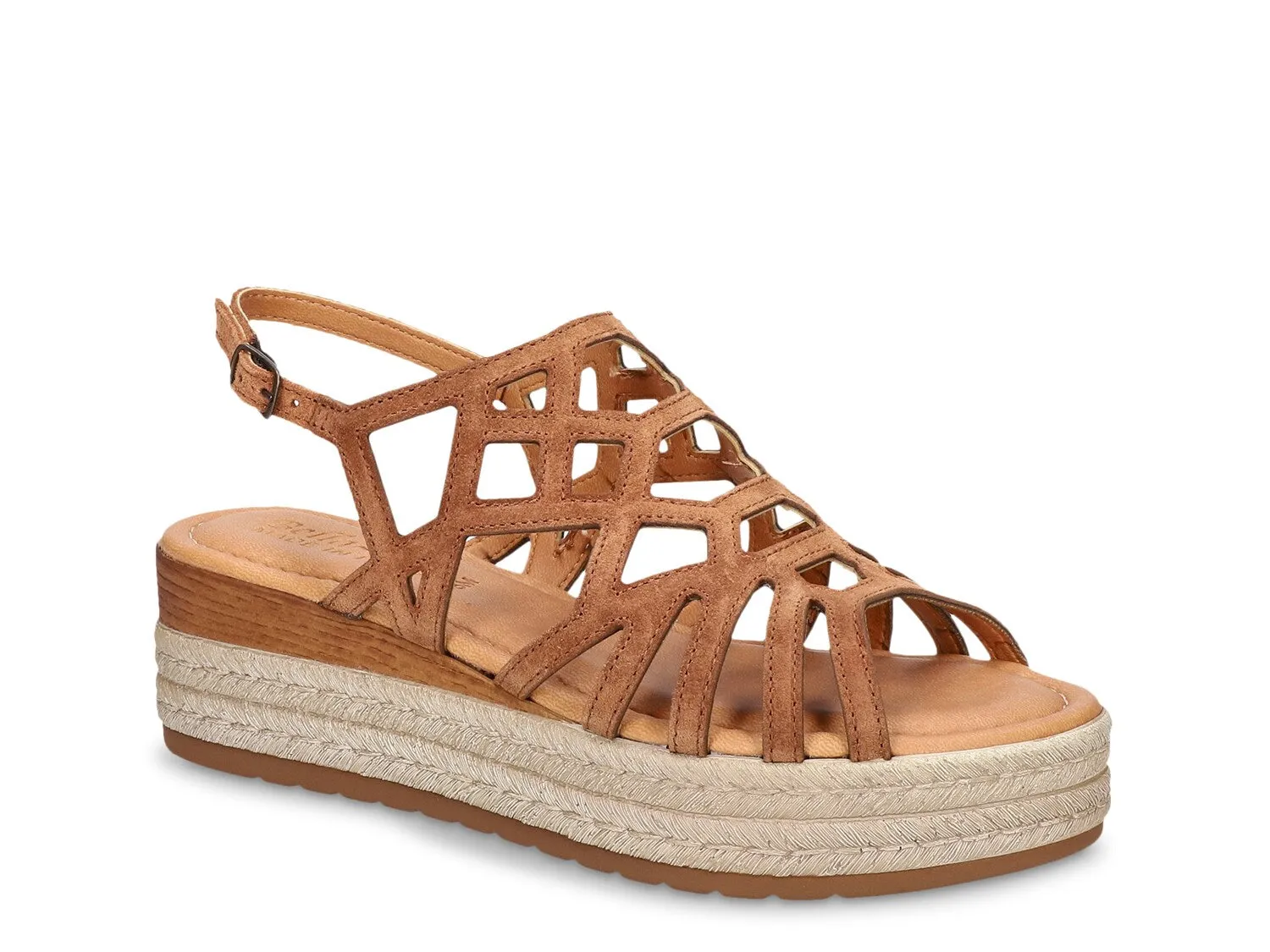 Bella Vita Zip-Italy platform espadrille sandals, brown