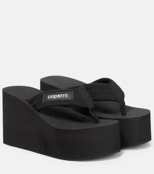 Coperni platform strappy sandals, black