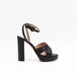 Diane Sandals in Black Leather