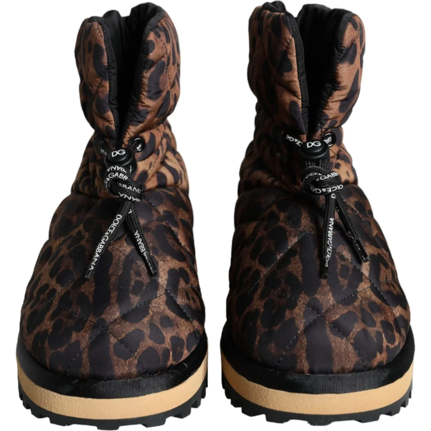 Dolce & Gabbana Brown Leopard Ankle Boots Padded Shoes