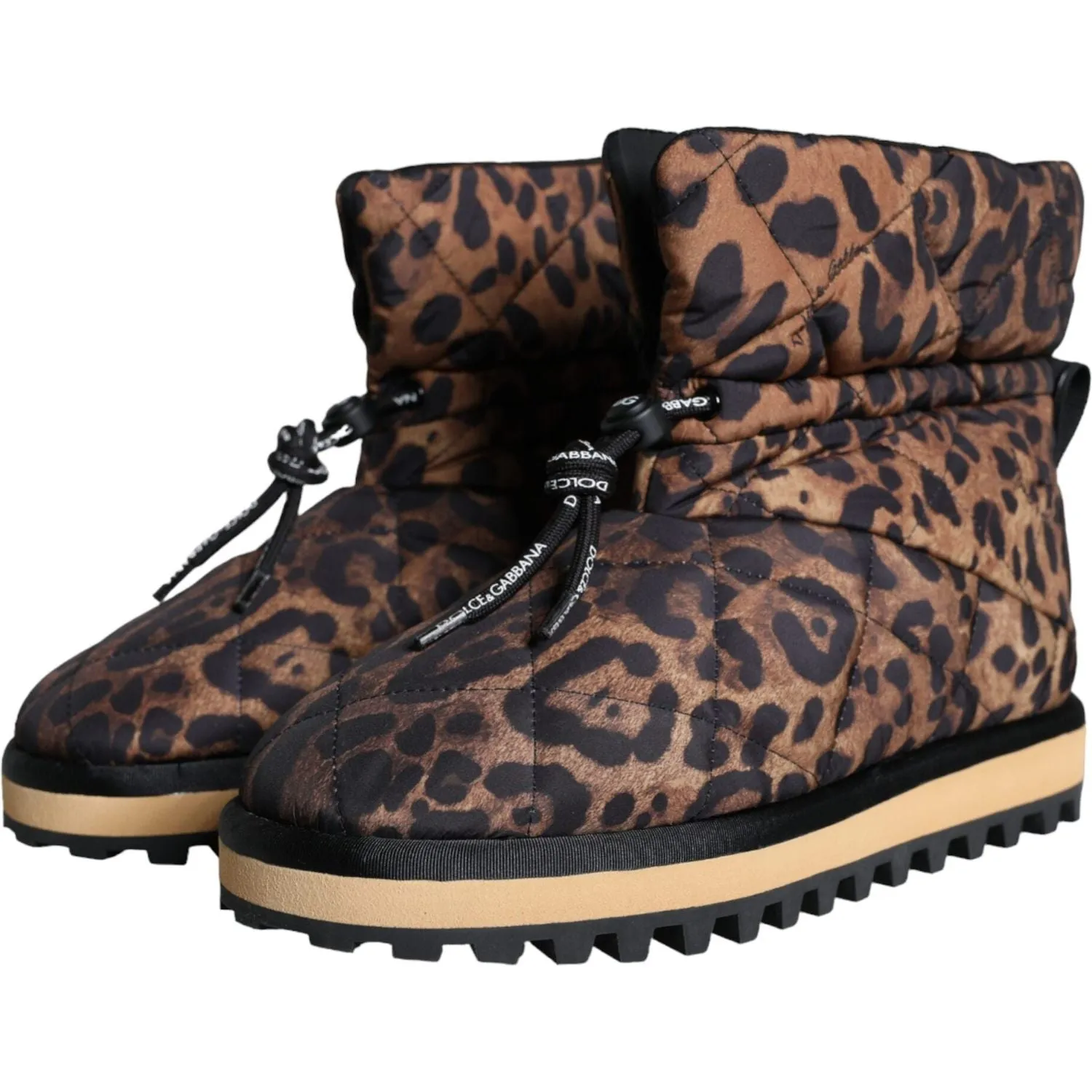 Dolce & Gabbana Brown Leopard Ankle Boots Padded Shoes