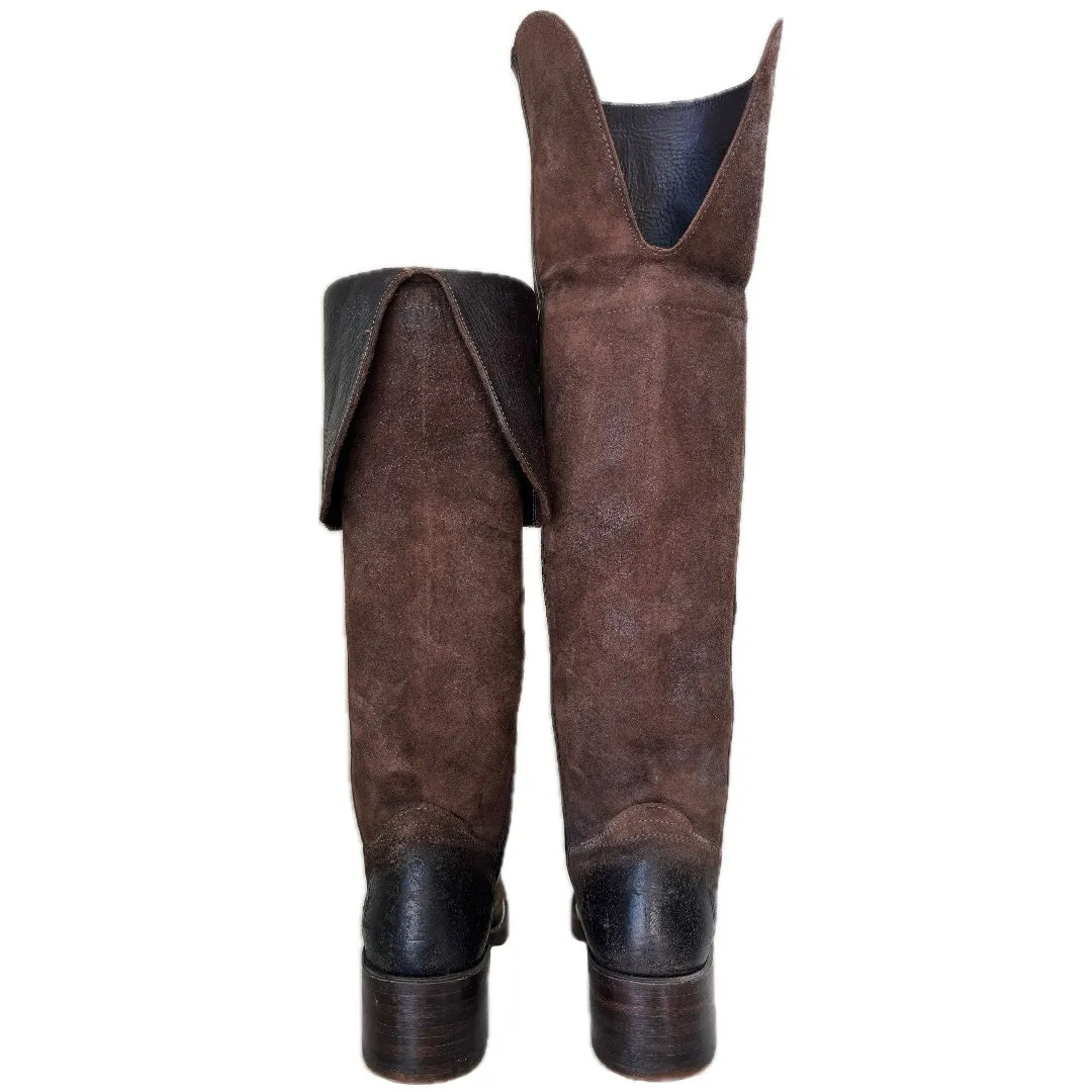 FRYE Vintage Campus Over the Knee OTK Brown Western Boots