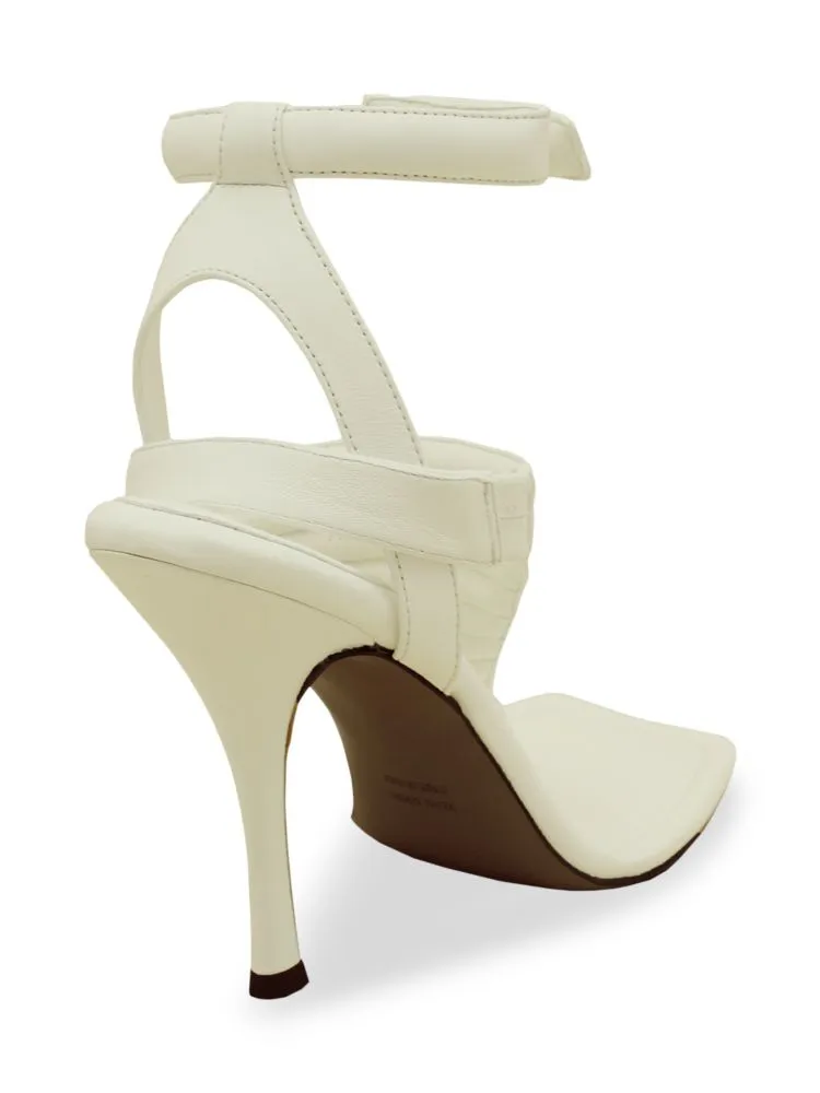 Gia Borghini strappy leather sandals, ivory