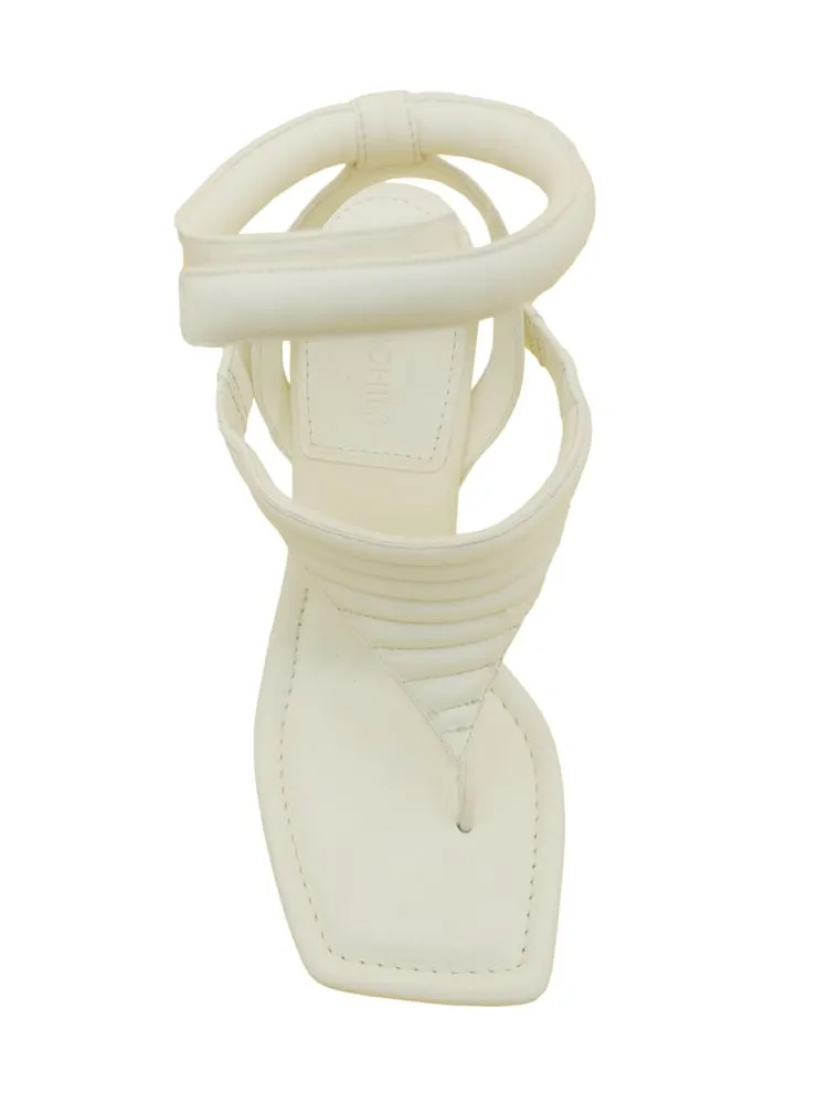 Gia Borghini strappy leather sandals, ivory