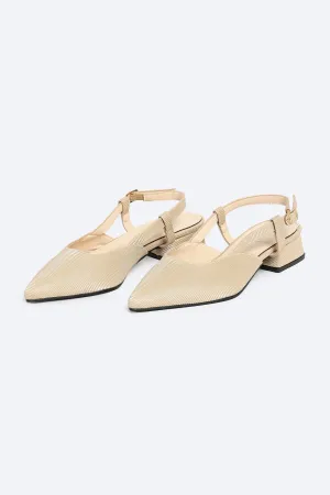 Heeled Slingback - Beige