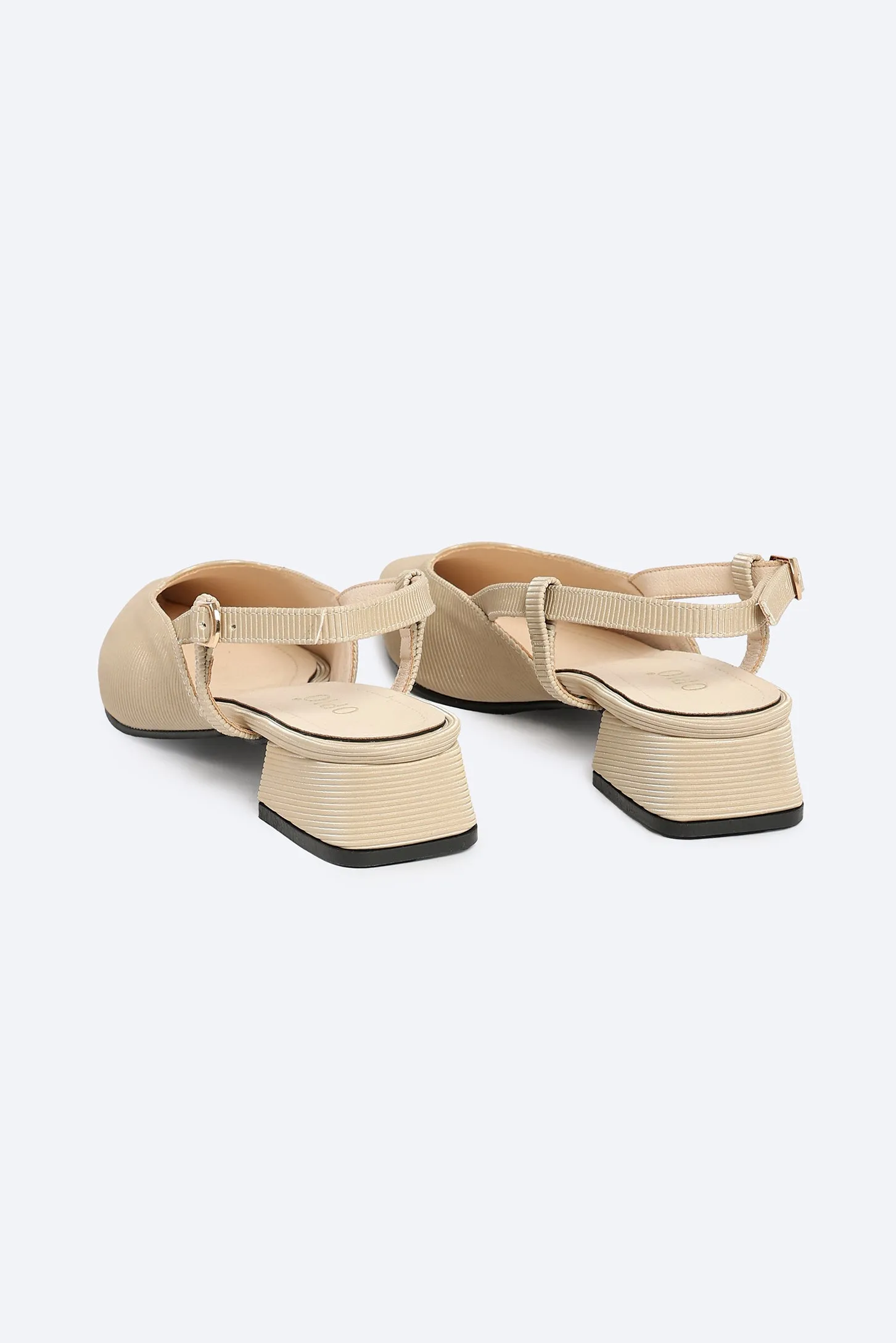 Heeled Slingback - Beige