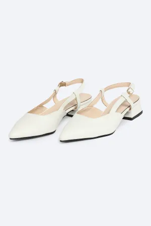 Heeled Slingback - White