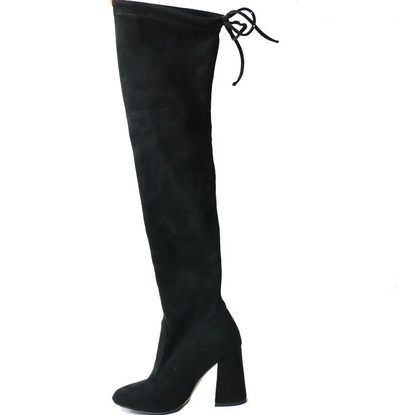 Lace Up Over The Knee Boots