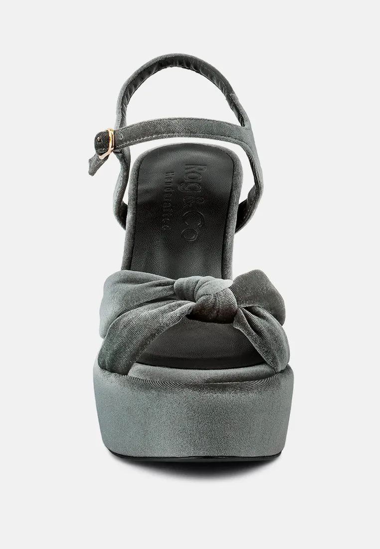 LIDDEL Grey Platform Heel Sandals