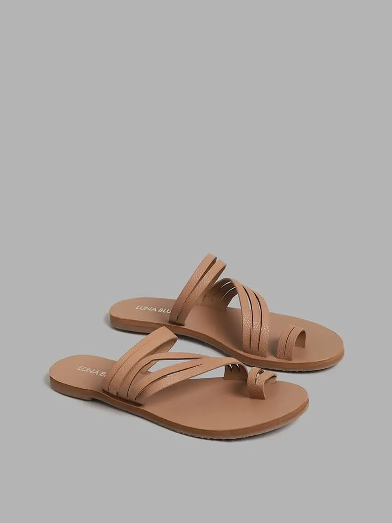 LUNA BLU Beige Multi-Strap Sandals