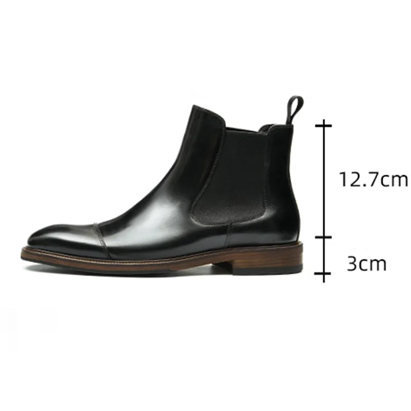 LuxLeather Round Toe Classic Chelsea Ankle Boots