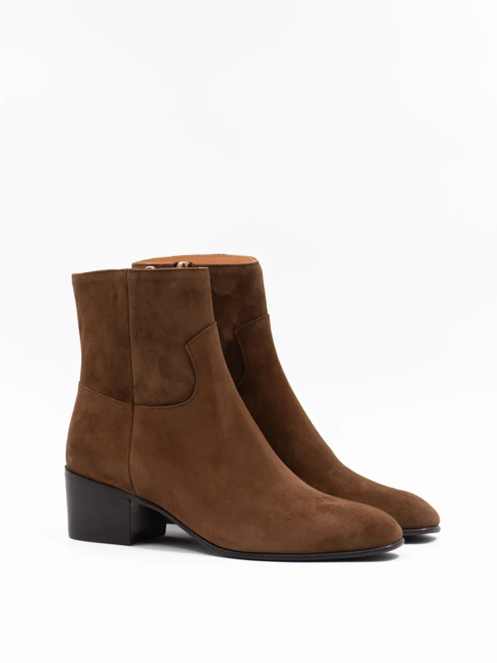 Lyn Ankle Boots in Cognac Suede