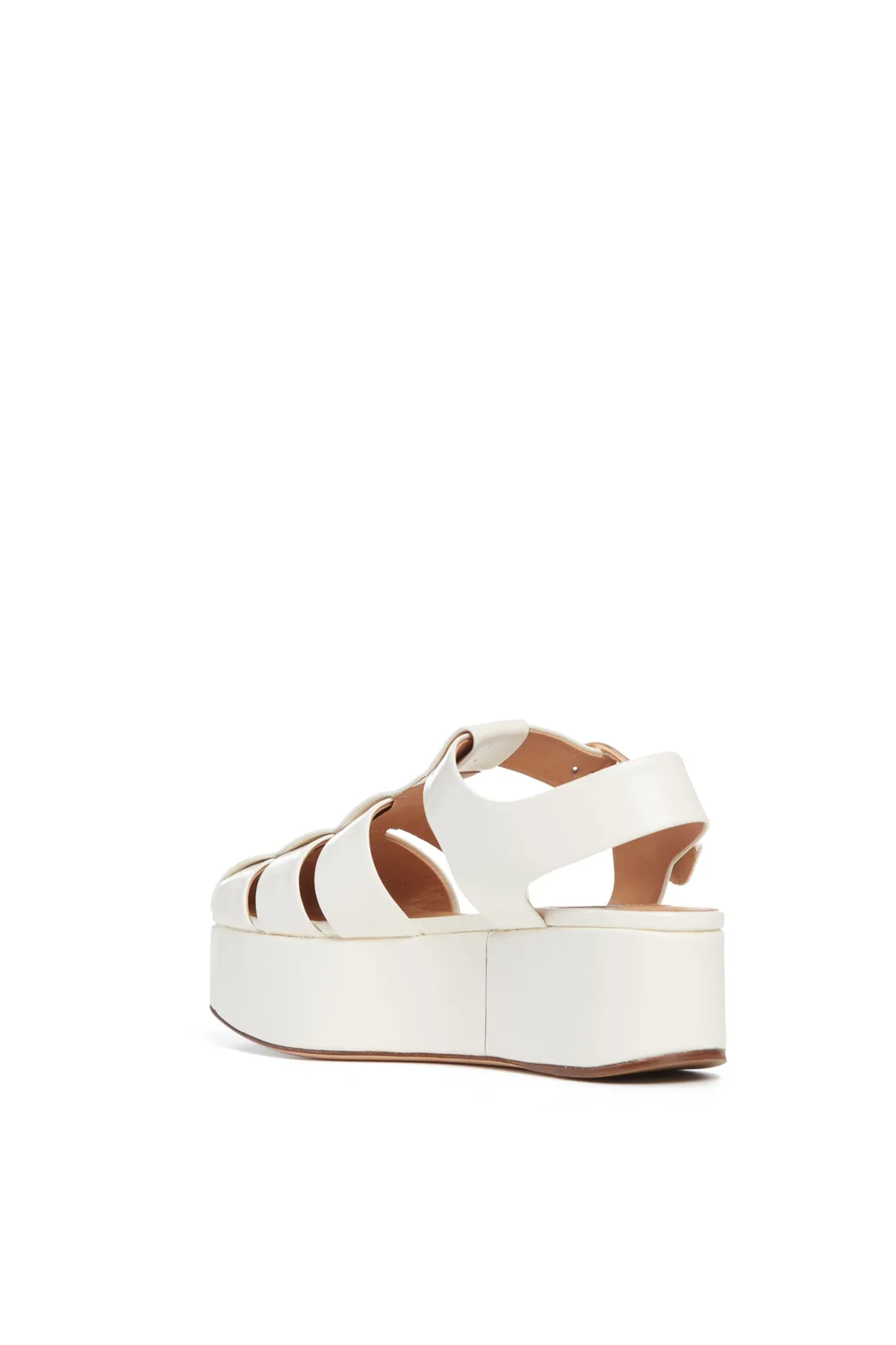 Mila Platform Sandal in Cream Leather