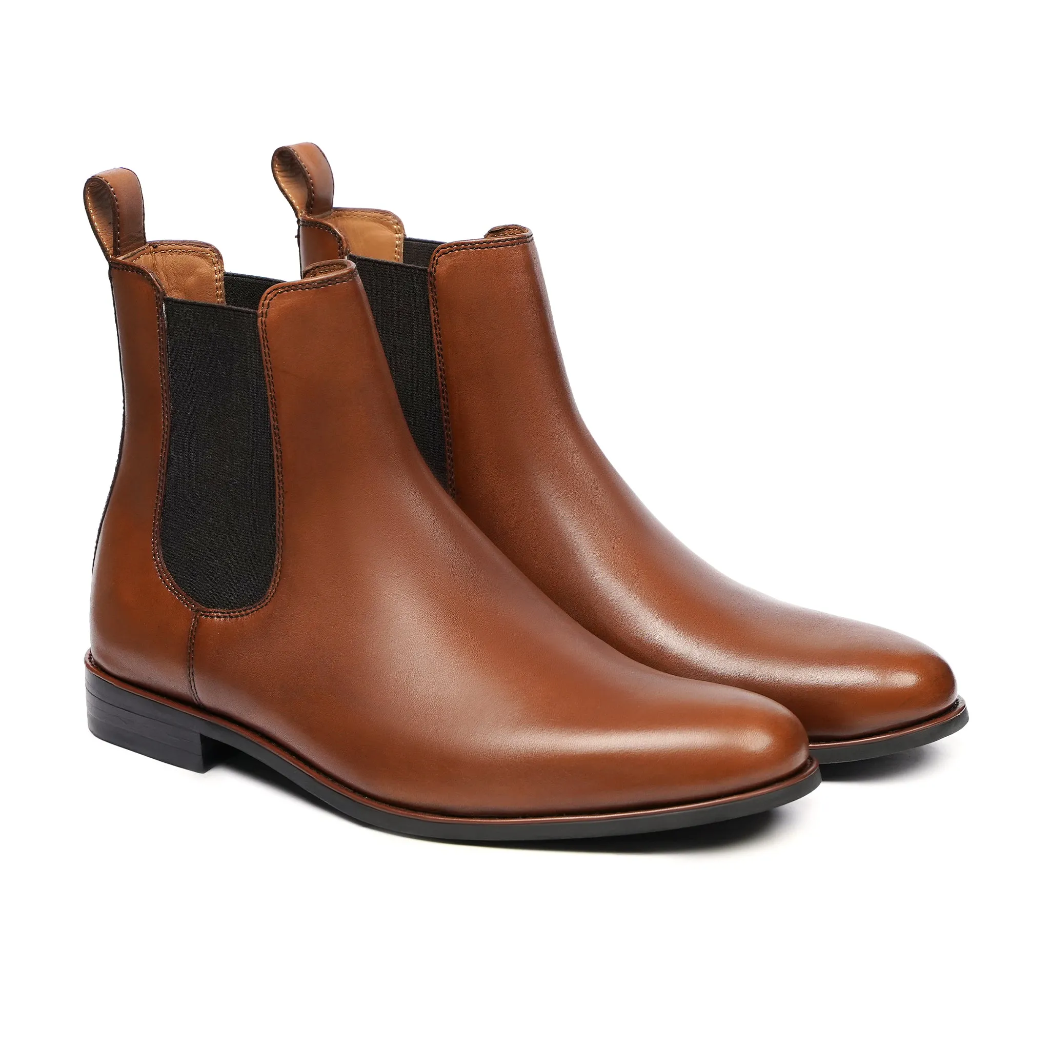 Moriko - Men's Tan Brown Calf Leather Chelsea Boot