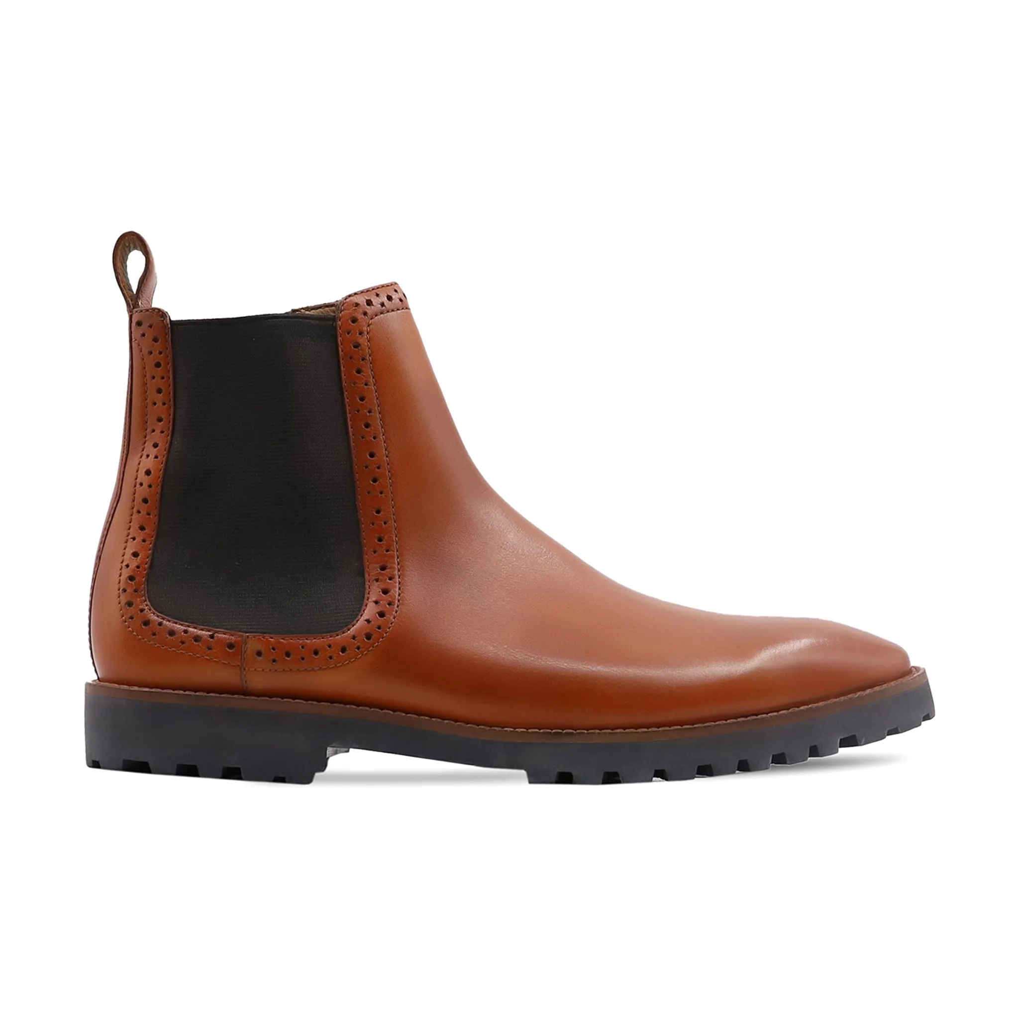 Namey - Men's Orange Tan Calf Leather Chelsea Boot