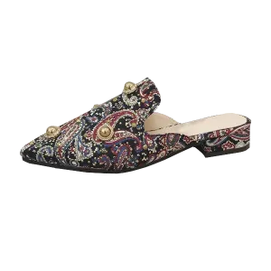 Paisley Pointed Mules