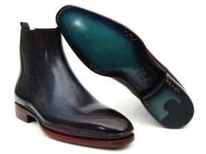 Paul Parkman Men's Chelsea Boots Navy & Bordeaux