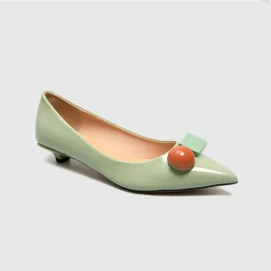 Pointy Toe Flats Green