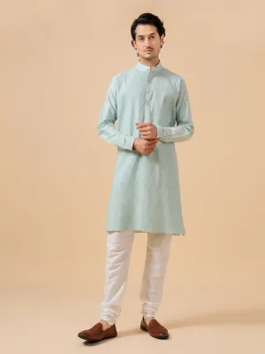 Sky Blue Silk Kurta