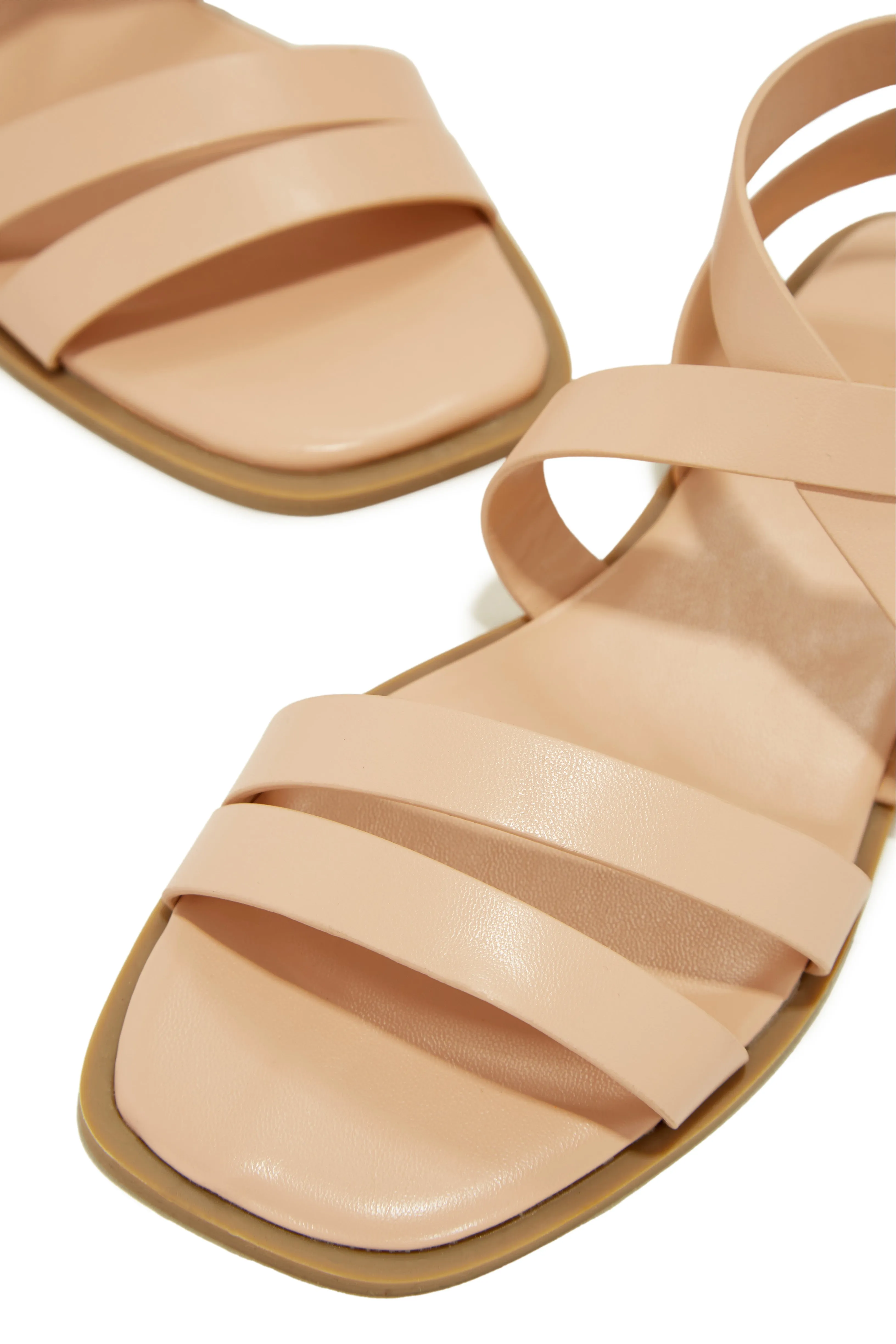 Sun Seeker Flat Strappy Sandals - Nude