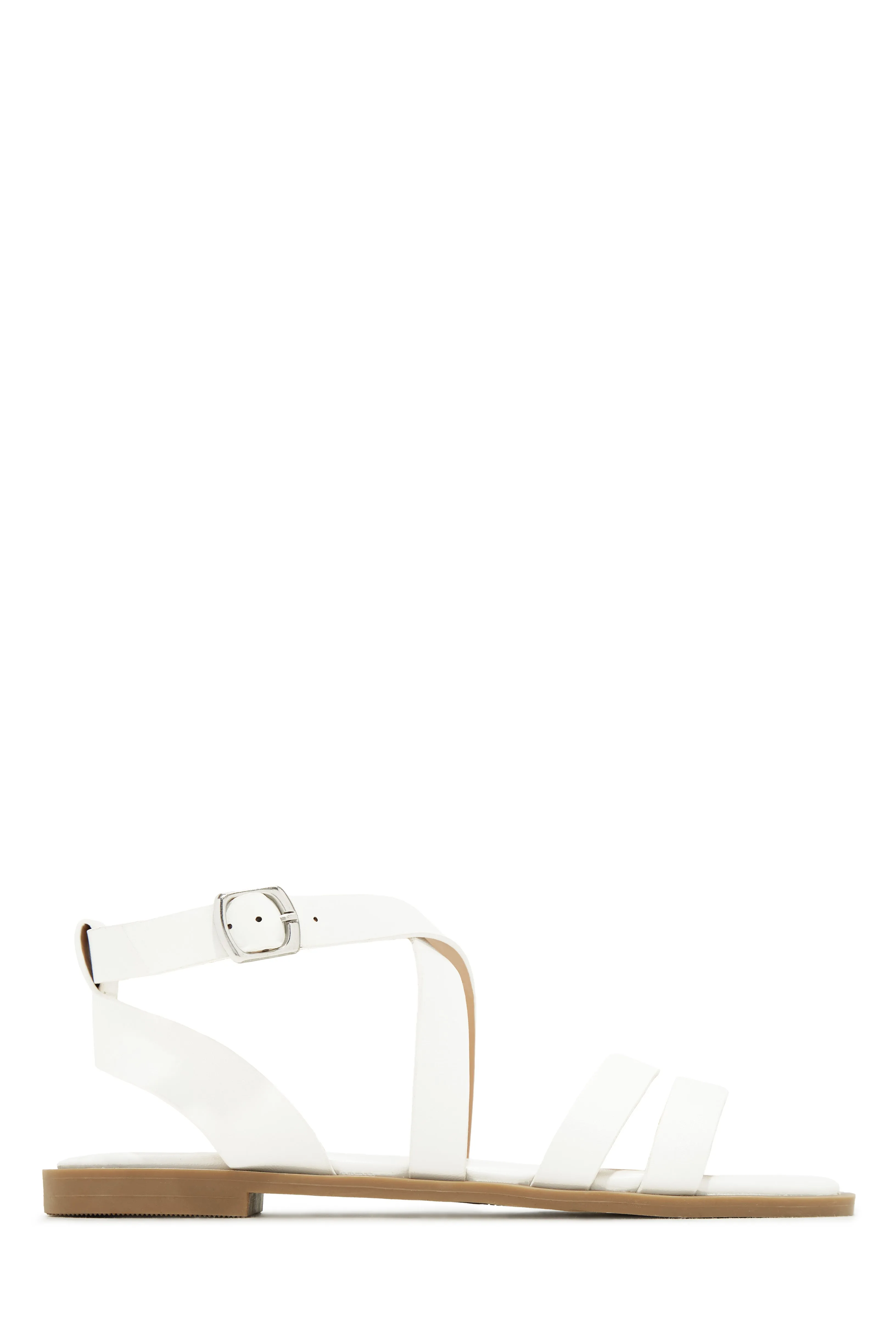 Sun Seeker Flat Strappy Sandals - Nude