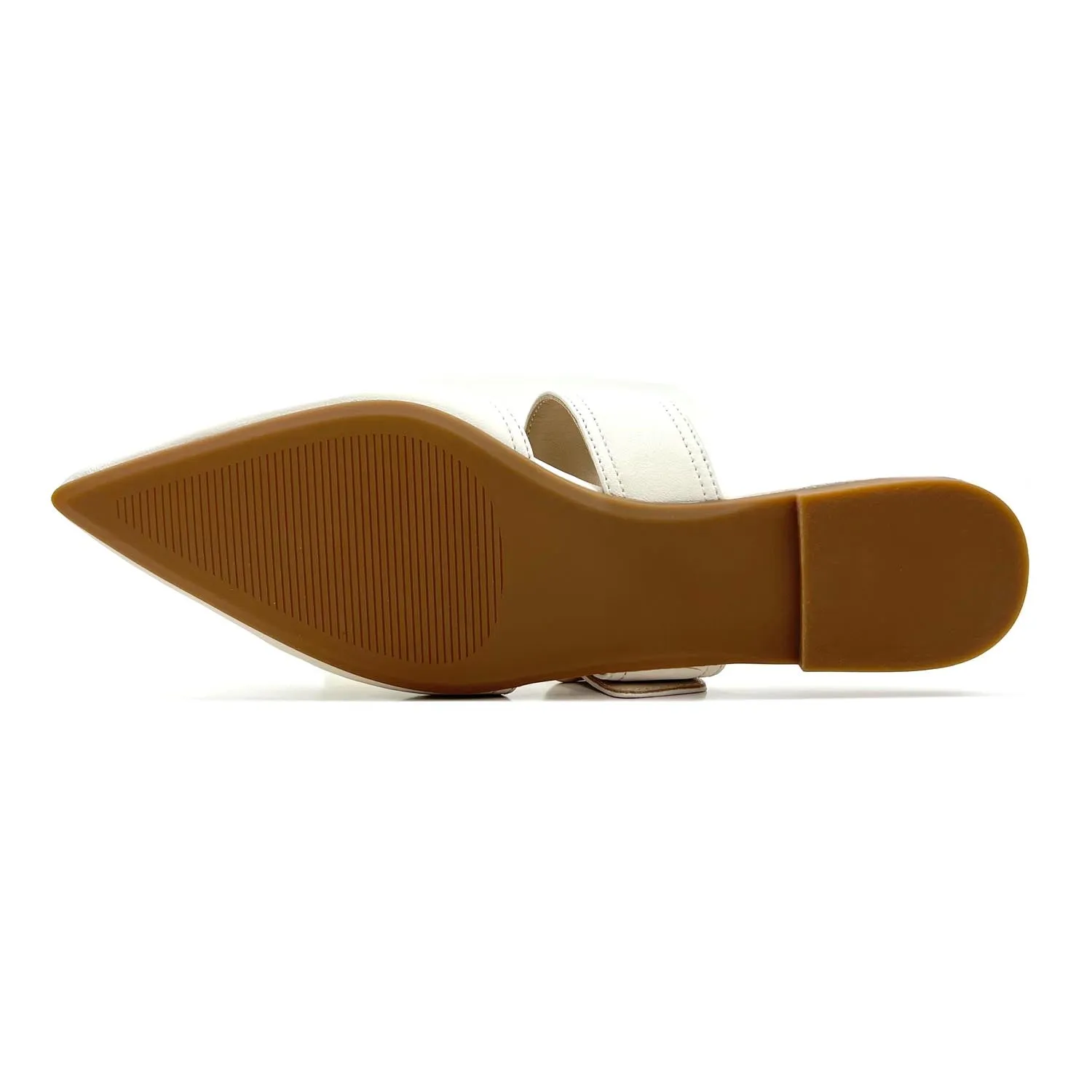 Yosi Samra: Valerie Buckle Mule in Bone Leather